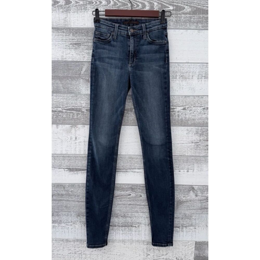 Joe's Whiskered Blue Skinny Stretch Mid Rise Jeans Women's Size 25w (Fit 24x31)